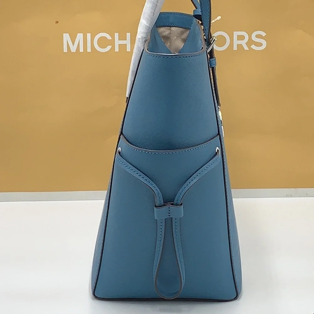 MICHAEL KORS Gilly Large Saffiano Leather Tote Bag TEAL COLOR